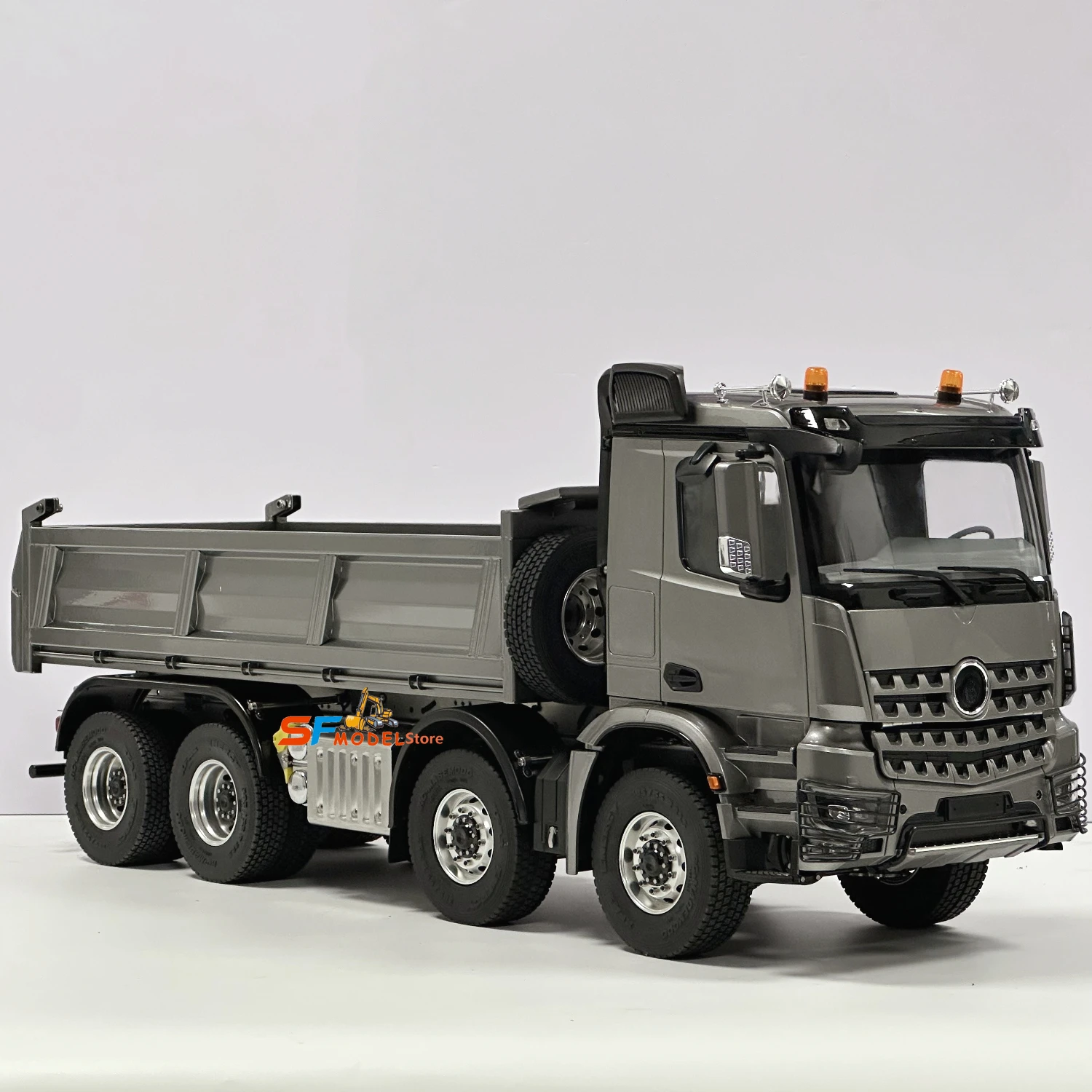 Rc Hydraulic Dump Truck 8X8 Metal - 8x8 RCトラック 1/14 油圧式RCダンプトラック メタルモデルおもちゃ ライトとサウンドシステム搭載