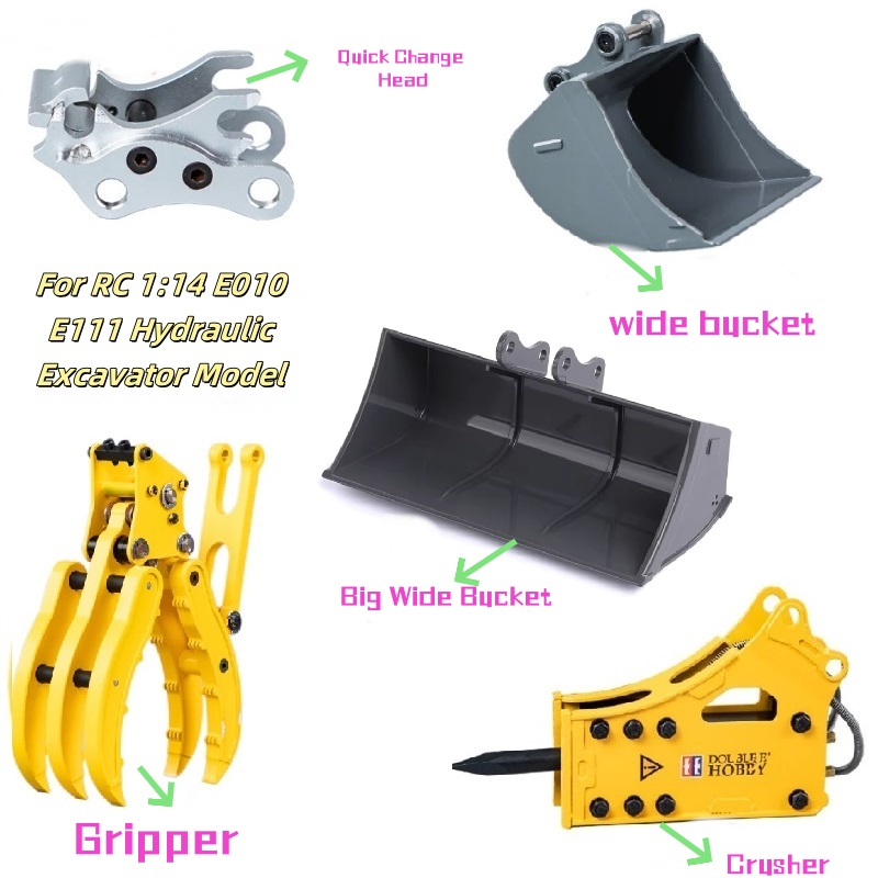 1/14 RC E010 E111 EC160油圧ショベル用 - Rc Hydraulic Quick Coupler Bucket のレビューと価格