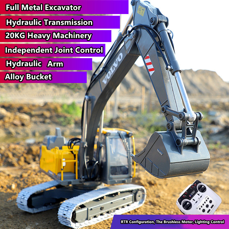 全金属製電動トラック,e111,1:14,無制限,360 ° - Rc Hydraulic Excavator 1/14 Metal のレビューと価格